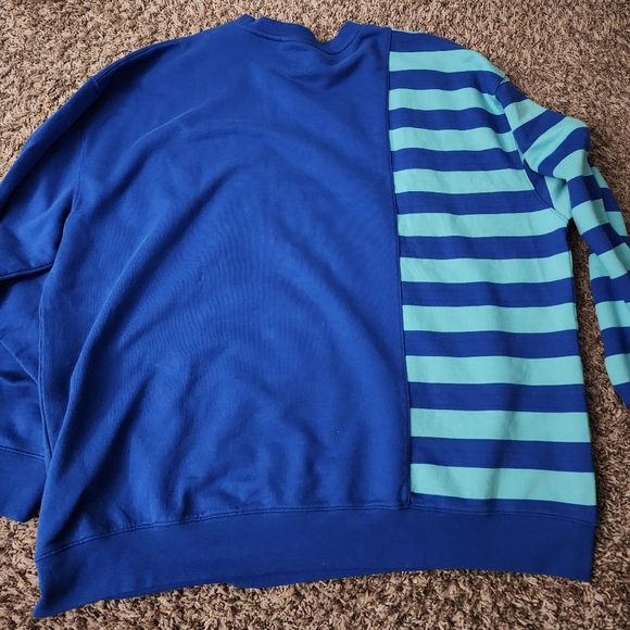 NWT Levi's 501 Oversized Blue Striped Pullover LS Sweater XXL - Picture 5 of 5